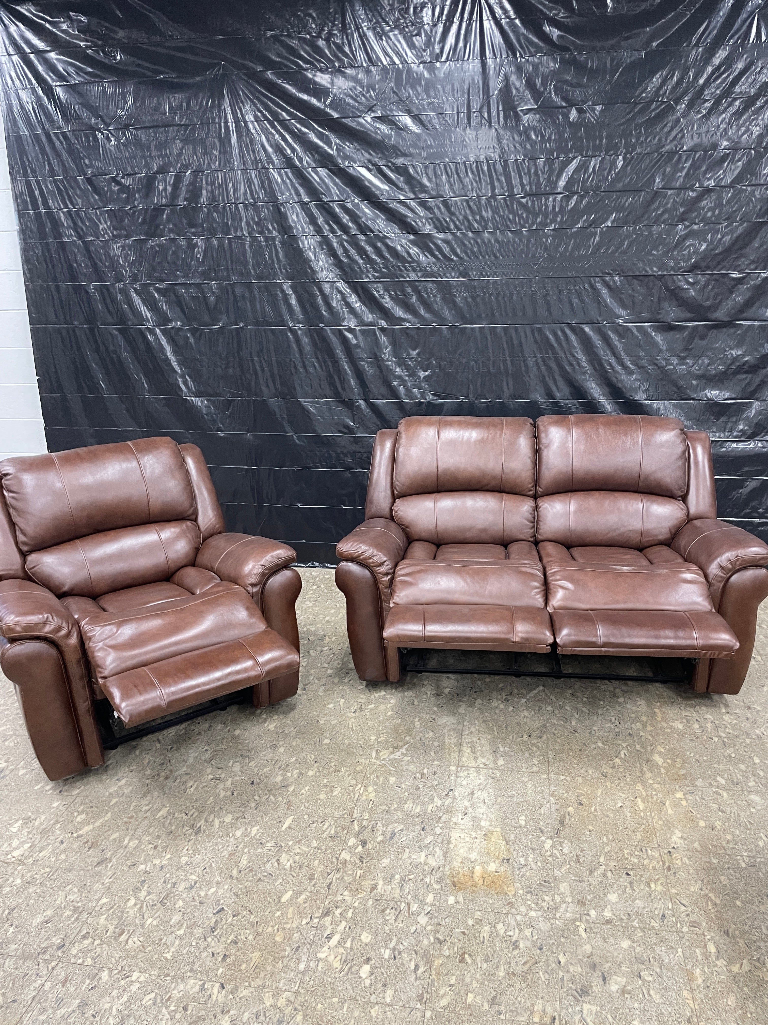 Leather 2-Piece Reclining Set